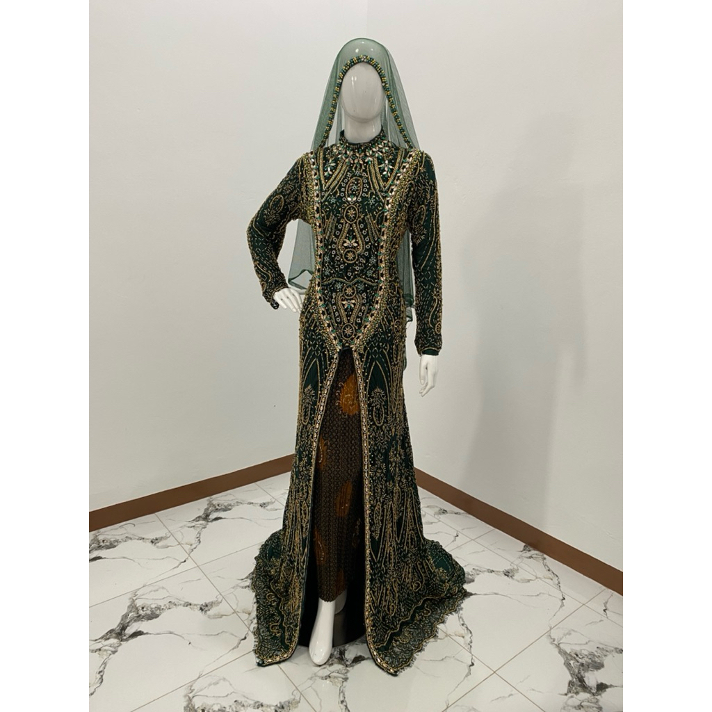 kebaya pengantin ijo botol