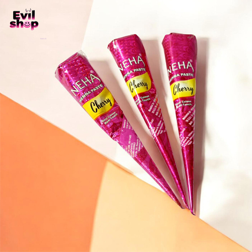 Henna Paste Cone Warna Cherry Siap Pakai Henna Tangan Instan Natural Tahan Lama untuk Wedding & Eid