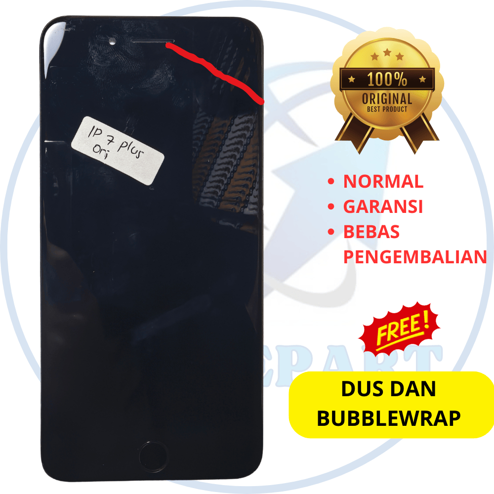 LCD hp Ip 7 plus - minus retak