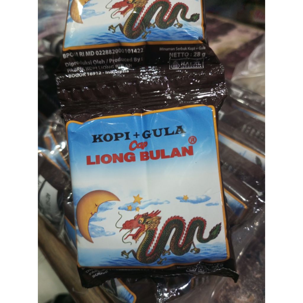 Kopi cap liong bulan 28g renteng / 1 renceng isi 10 sachet / coffee / kopi hitam