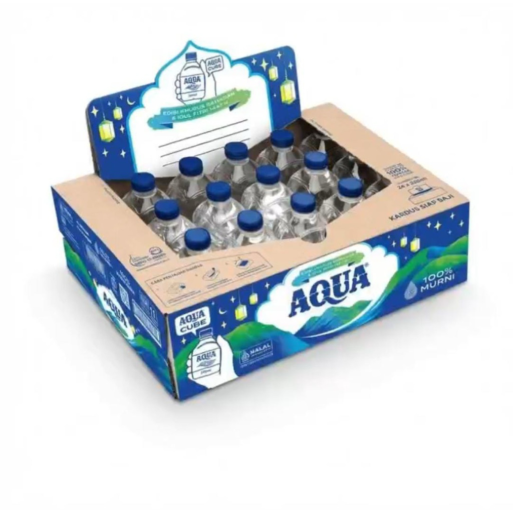 Air Mineral Aqua Botol Cube Mini Karton