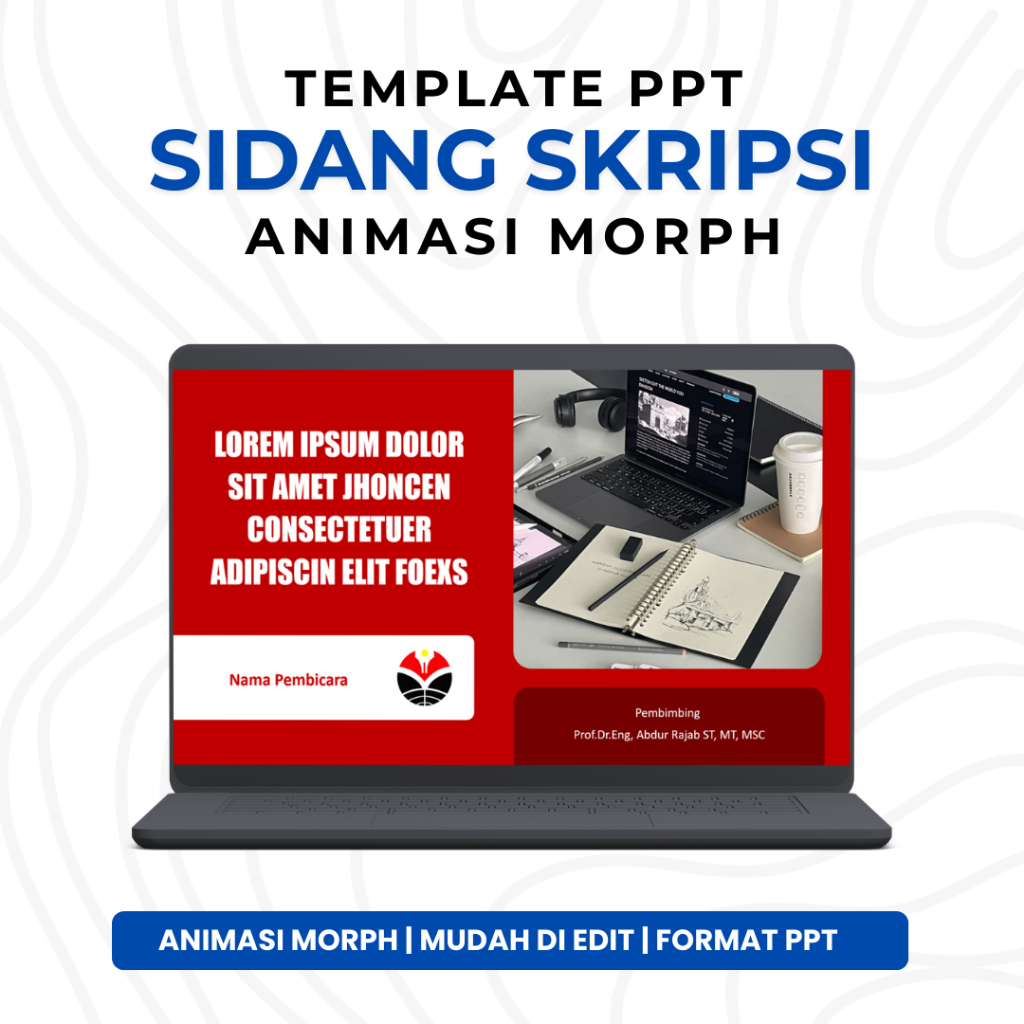 Template PPT Premium SIDANG UPI- Animasi Morph, Animasi Bergerak untuk Seminar & Sidang | PPT 9