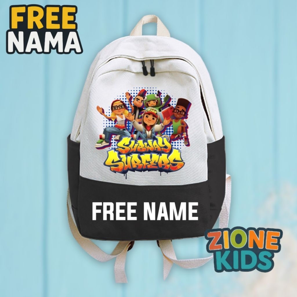 Tas Ransel Anak Tas Sekolah Anak Karakter Game Subway Keren Custom Nama | Baju Anak Laki Perempuan