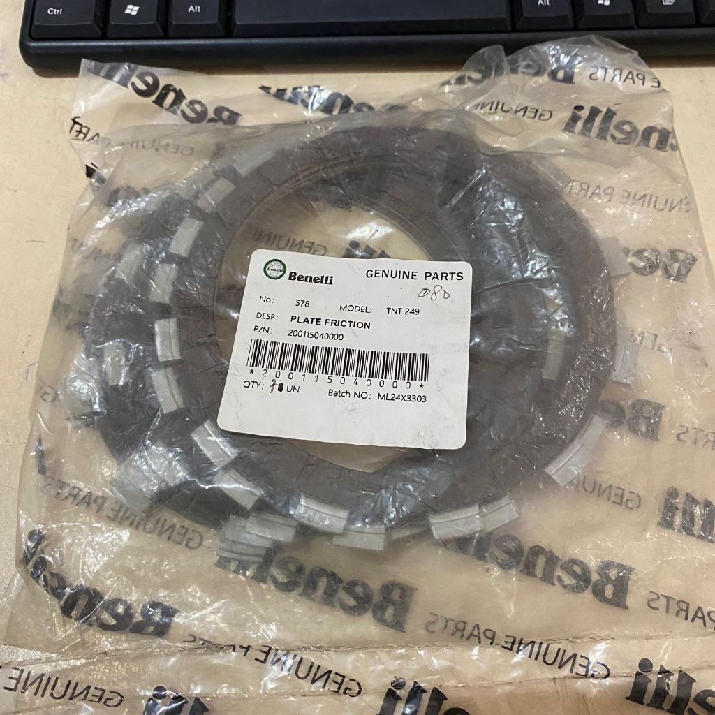 kampas kopling benelli TNT250 no 17 kode 200115040000 original benelli