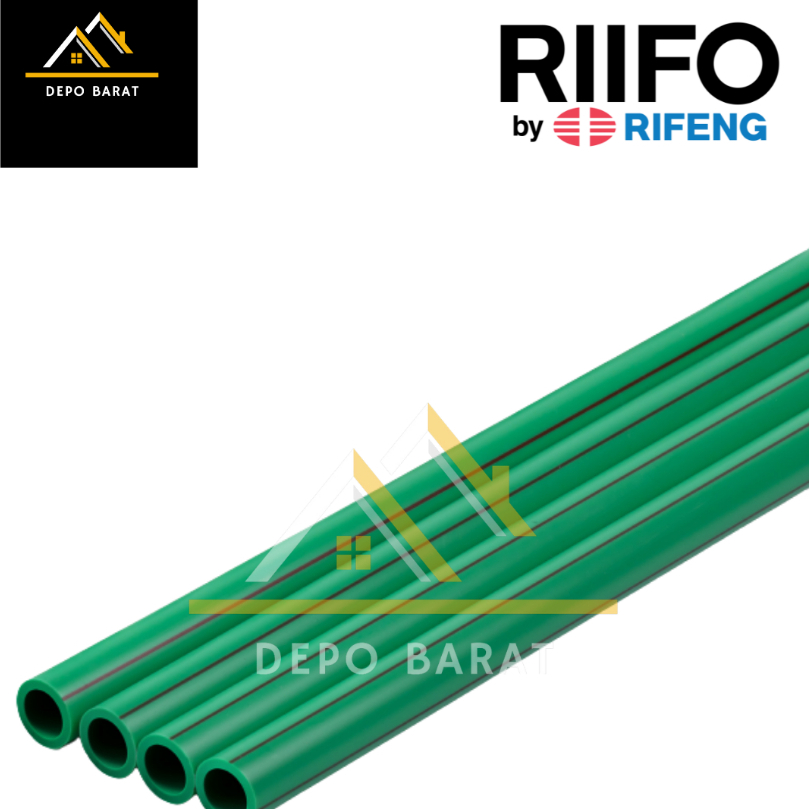 Pipa PPR Riifo 1/2" PN10/12.5 by Rifeng Asli