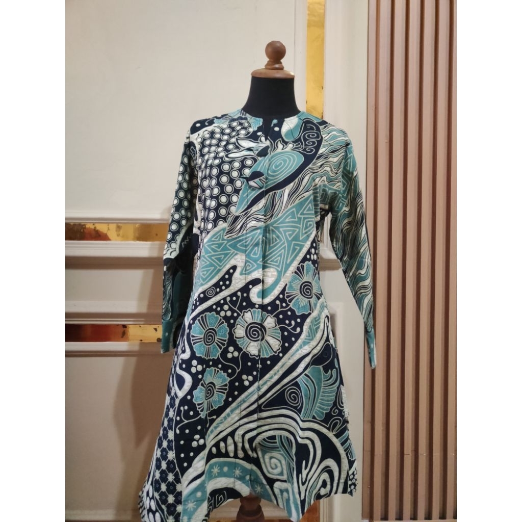 batik tunik hijau tosca