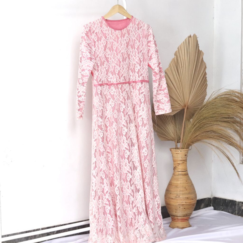 FASHION MUSLIM WANITA DRESS GAMIS BRUKAT