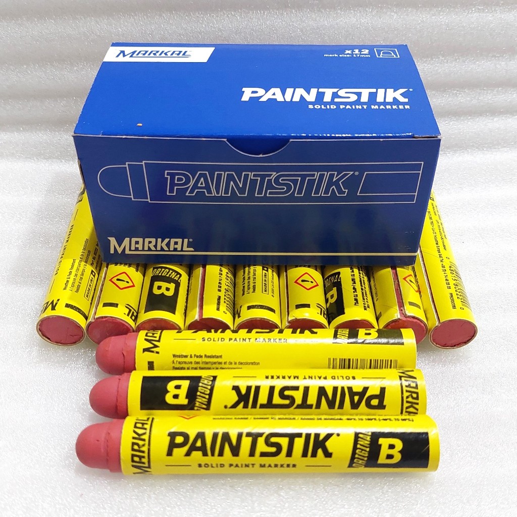 PAINTSTIK B Solid Paint Marker Red / Paint Stick Markal B Merah ORIGINAL ( Stik Penanda Besi Baja Be