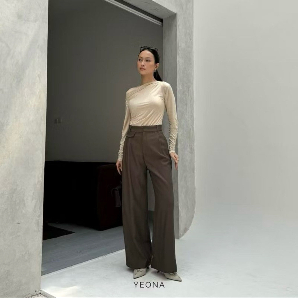Highwaist Pants | Celana Kulot | Celana Formal | Oro Pants Premium Semiwool Highwaisted brand Yeona