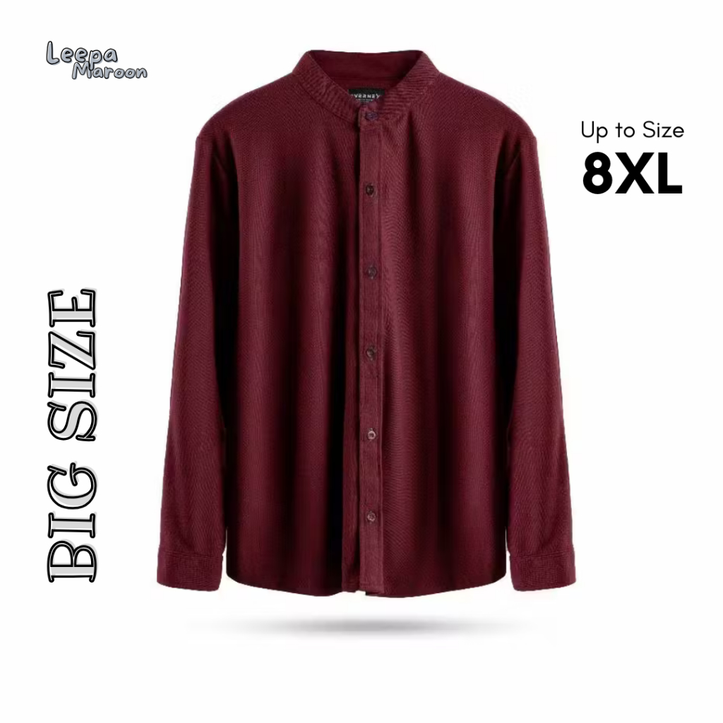 Kemeja Kaos Pria JUMBO BIG SIZE 8XL 7XL 6XL 5XL 4XL 3XL Lengan Panjang Bahan Lacost Pe 20s Berkarakt