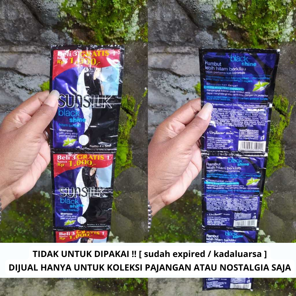 [ TIDAK UNTUK DIPAKAI ] 12 SACHET SHAMPOO SUNSILK KEMASAN JADUL TAUN 2008 ORIGINAL HANYA UNTUK PAJAN