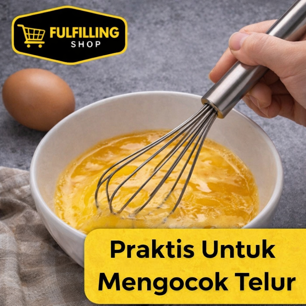 Whisk Stainless / Whisk Egg Beater / Kocok Telur Balon Stainless