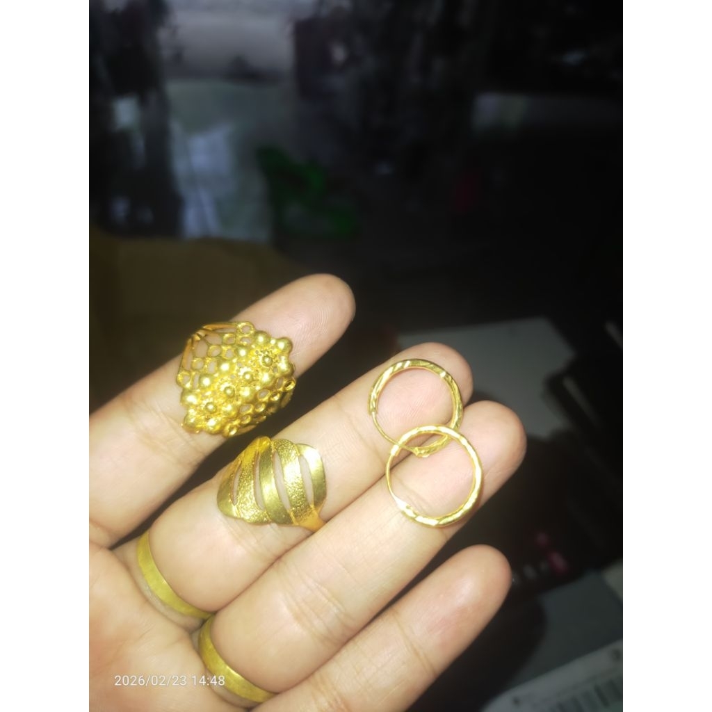 Cincin Koin 91 asli tempahan set anting koin 91