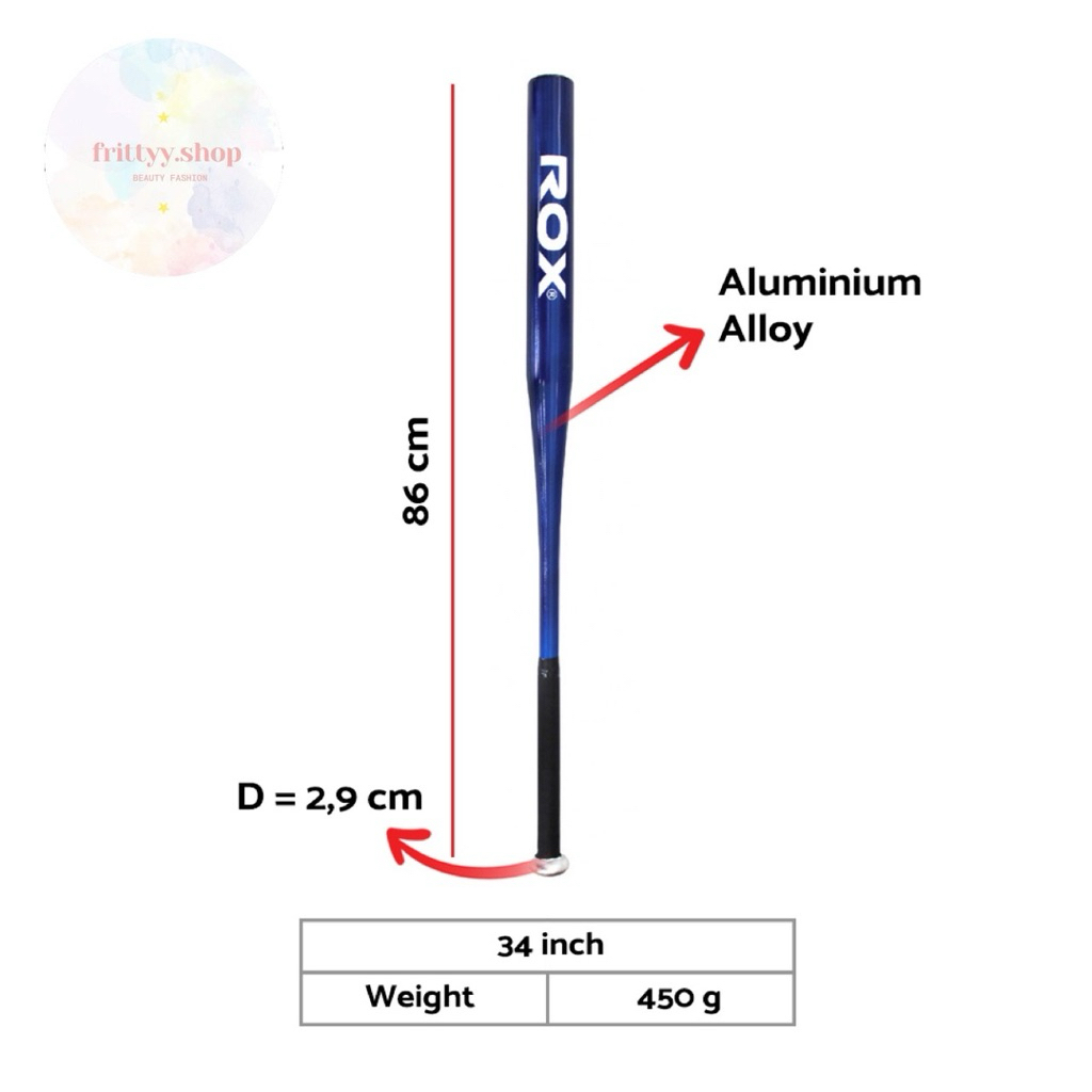 Stick Softball Tongkat Pemukul Softball Alumunium ROX DELUD 34Inch Original