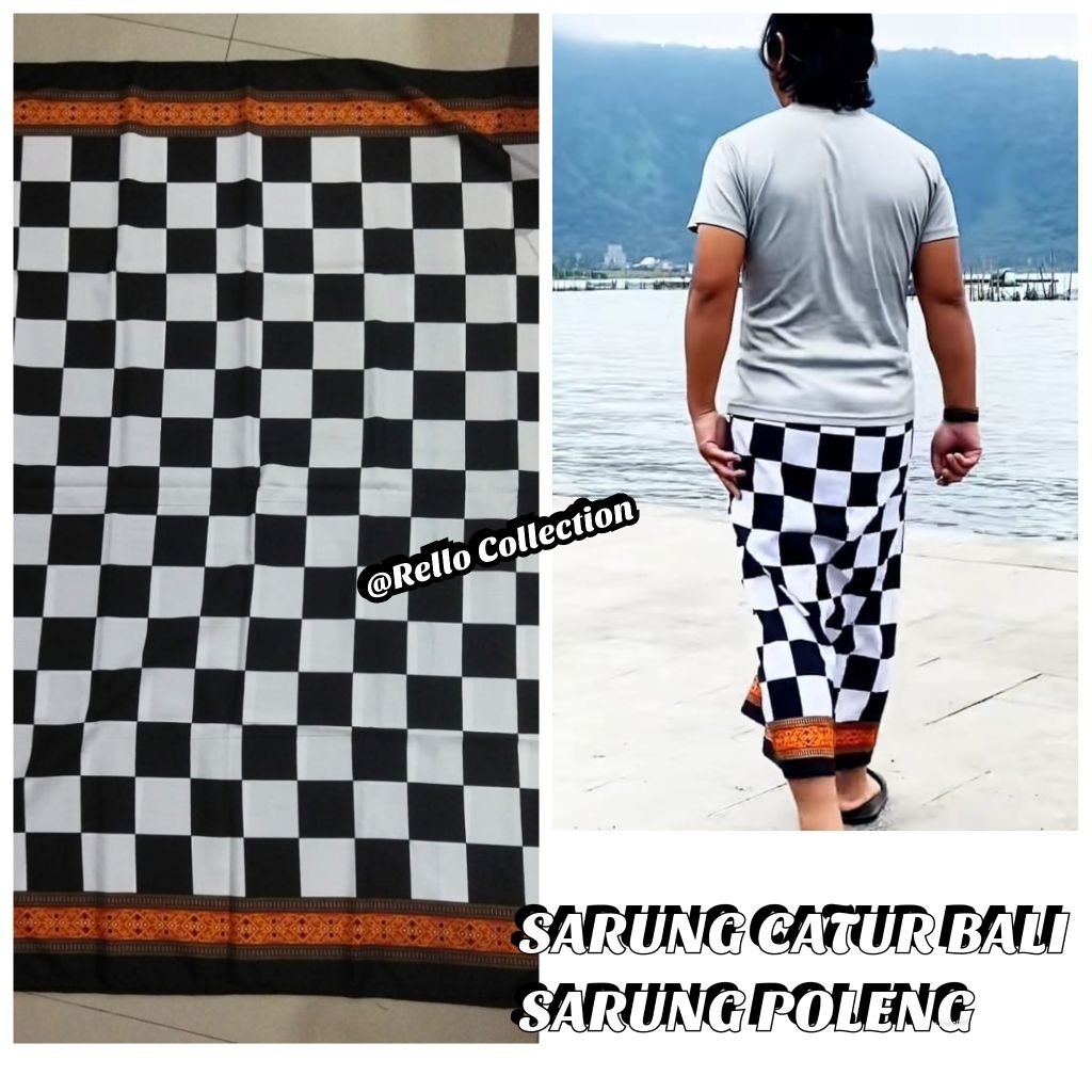 SARUNG CATUR BALI PREMIUM SARUNG POLENG