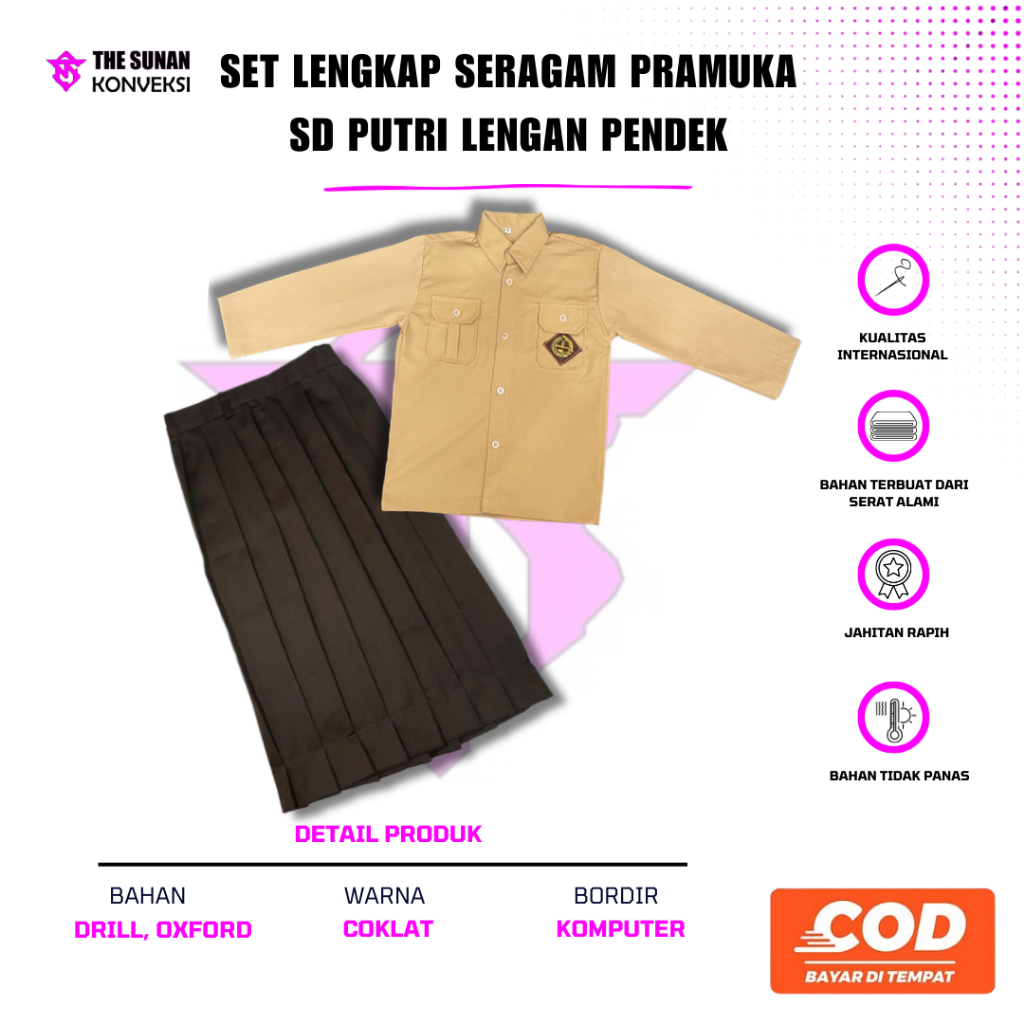 SERAGAM PRAMUKA SET SERAGAM PRAMUKA SD SET SERAGAM PRAMUKA PUTRI SD MURAH