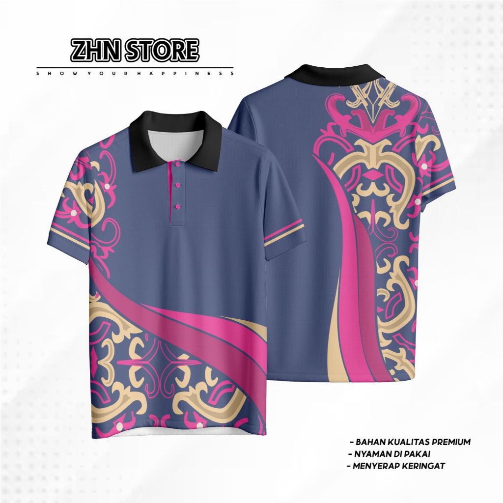 Kaos Jersey Batik Kalimantan Full Print Bhayangkari Guru ASN PNS Polisi Jersey Full Print Premium