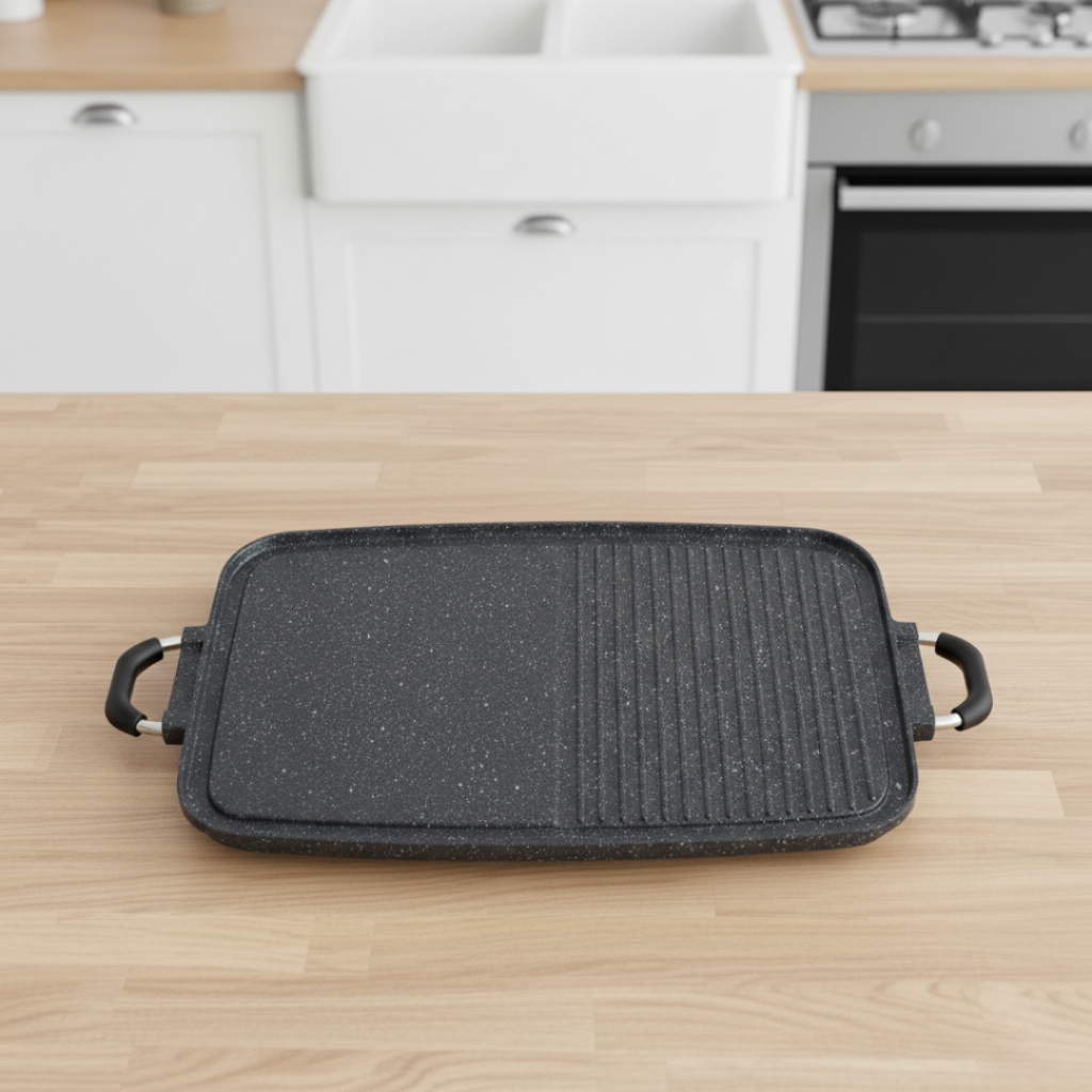 Alat Dapur - Grill Pan Kotak Bahan Granite Alat Pemanggang BBQ, Yakiniku, Makanan Korea Anti Lengket