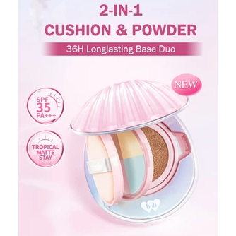 barenbliss Bloomvegan Better Me 2-in-1 Cushion & Powder Foundation Tahan Lama hingga 36 Jam Medium-H