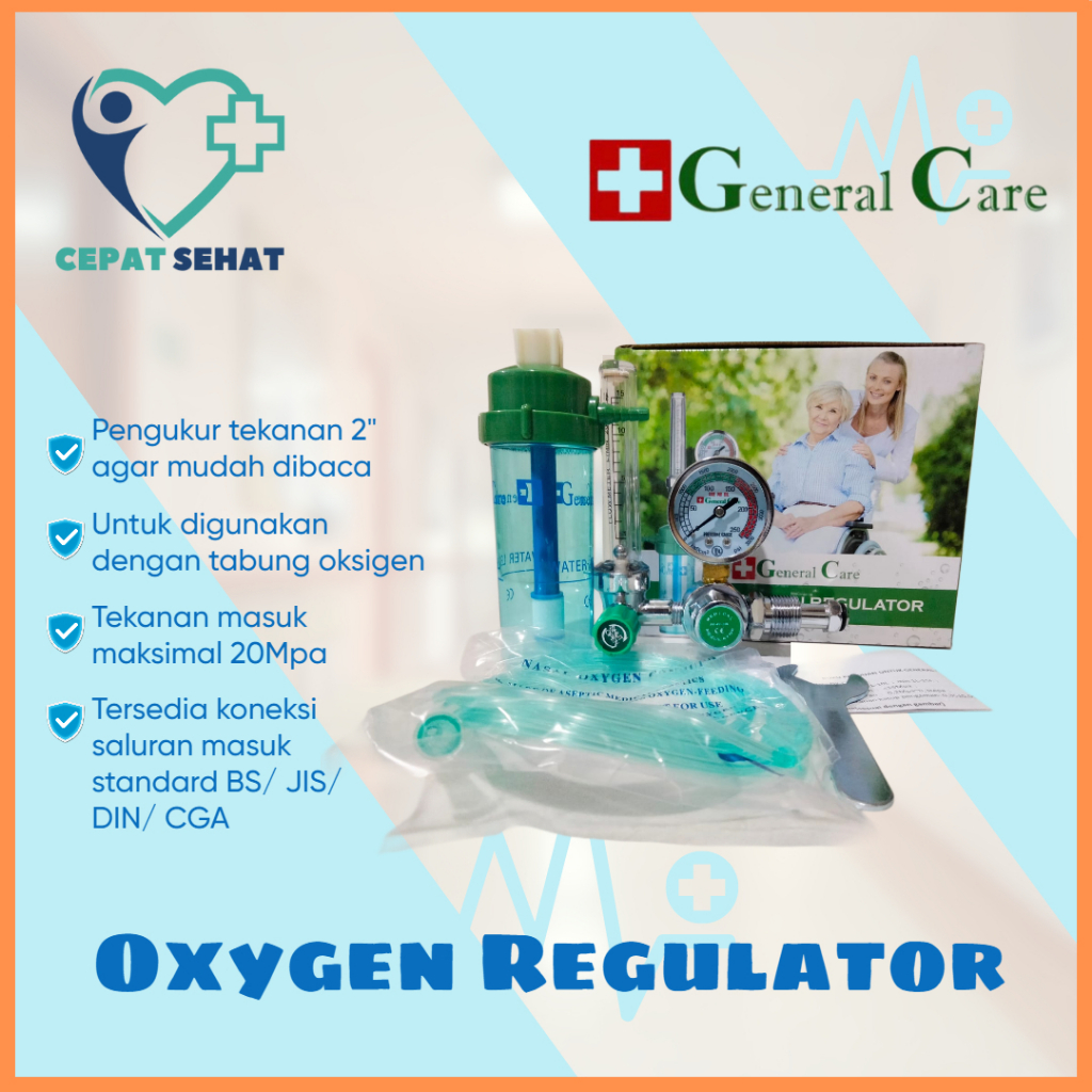 Regulator Tabung Oksigen O2 General Care Regulator GENERAL CARE