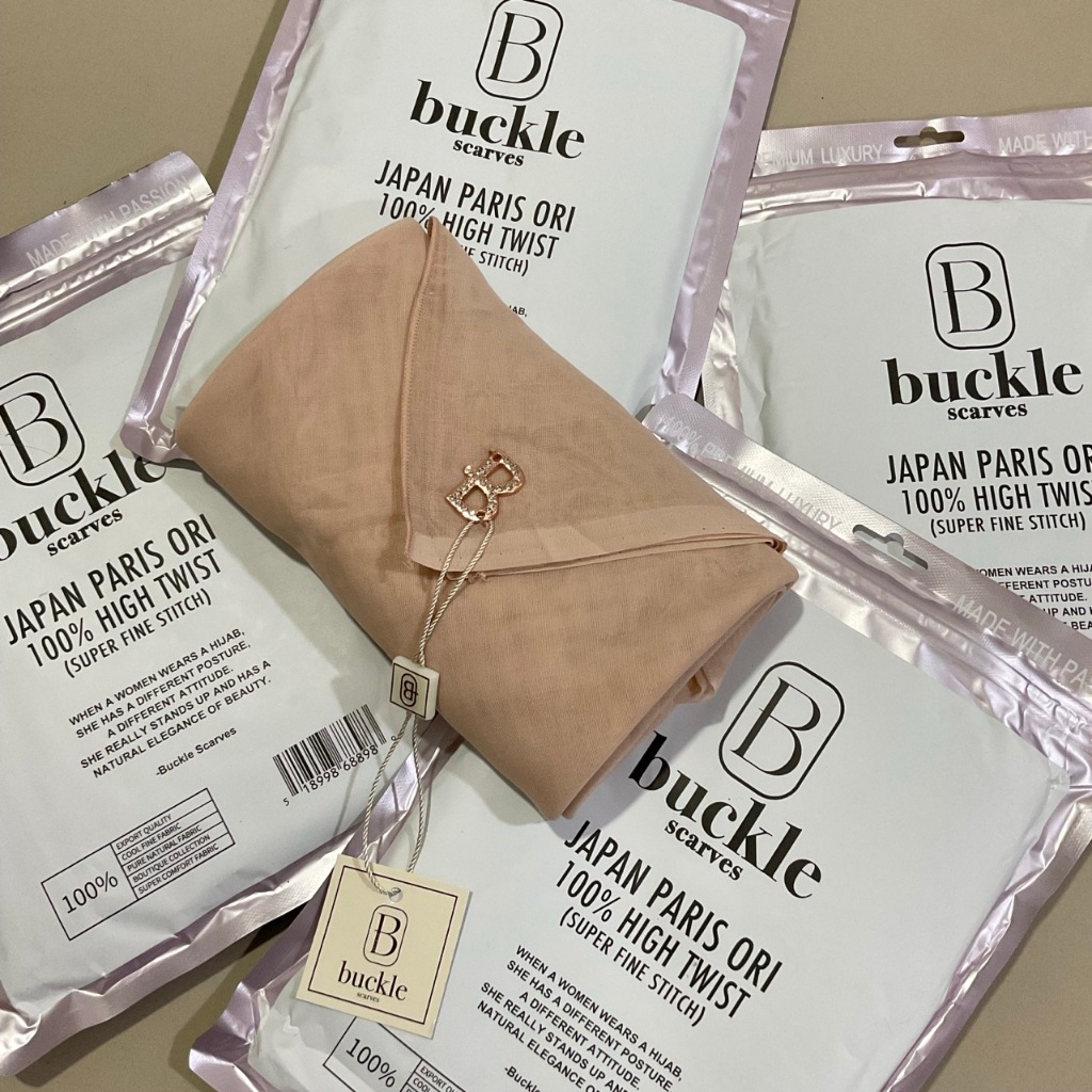Buckle Scarves  Hijab Segi Empat paris Ori Kerudung Paris Japan  Jilbab Segiempat Voal Polos Premium