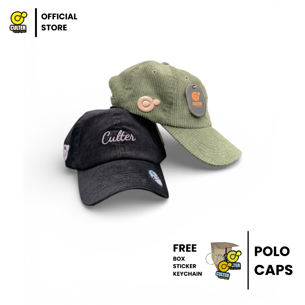 Topi Polo Caps Corduroy Bordir Premium