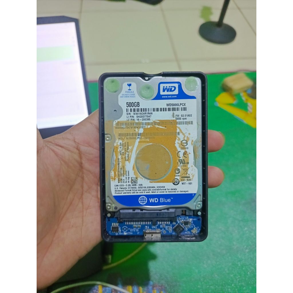 HDD laptop 500 gb + casing hdd external