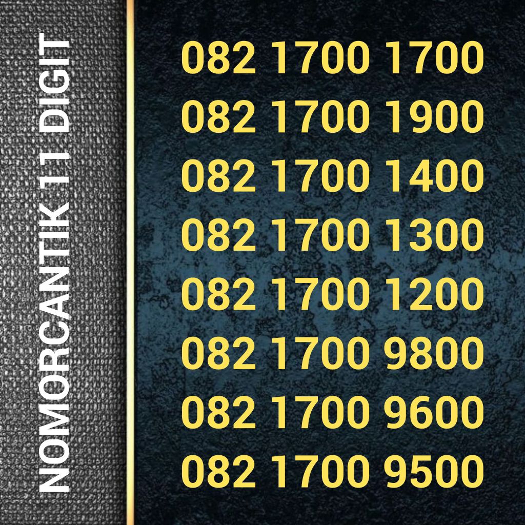 Kartu Perdana SIMPATI 11 DIGIT - Nomor Cantik - 082 1700 1700 1900 1400 1300 1200 9800 9600 9500 082