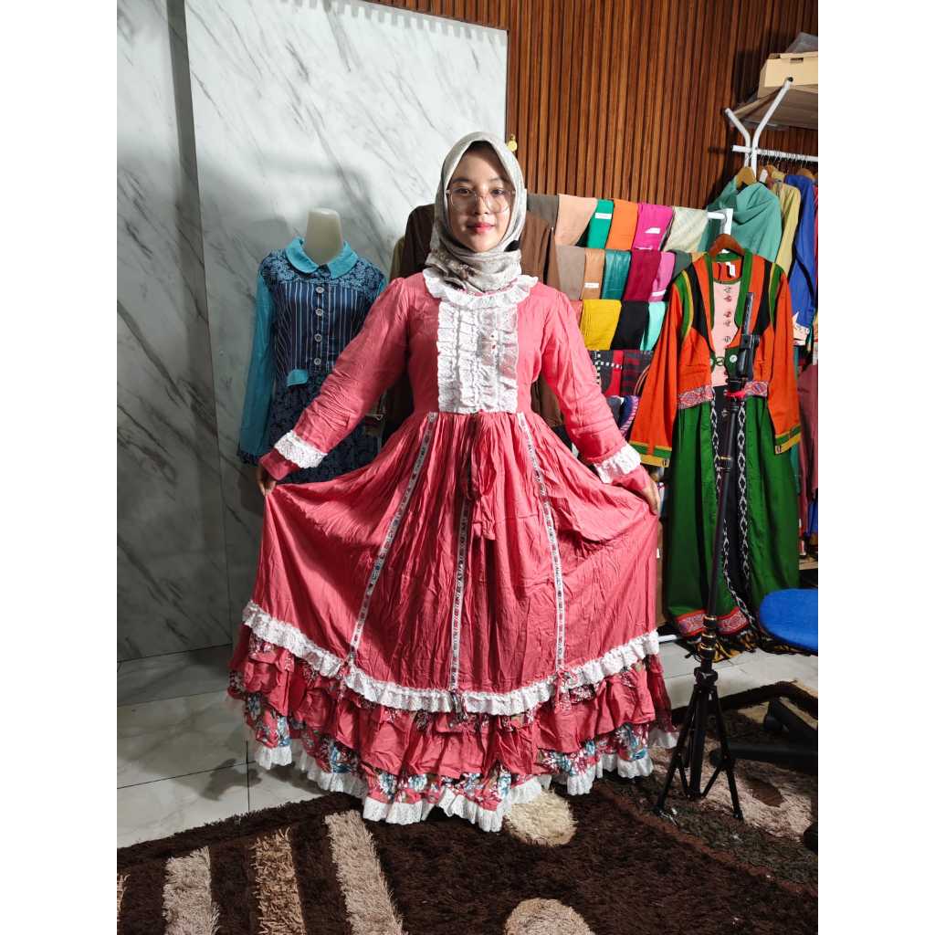 [KAMANIYA]DEWARI CORAL LONG DRESS