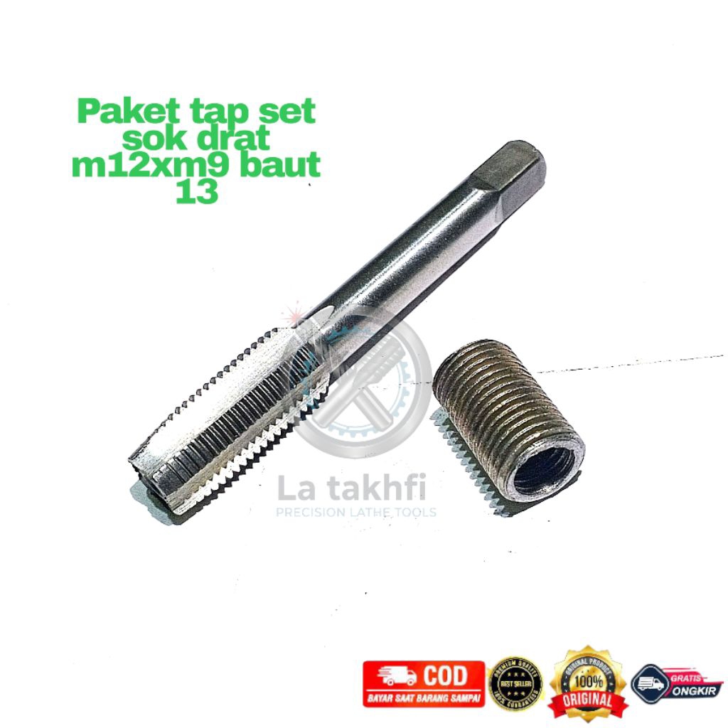 tap set sok drat m12xm9 dalam baut 13 luar baut 17 bukan baut 10