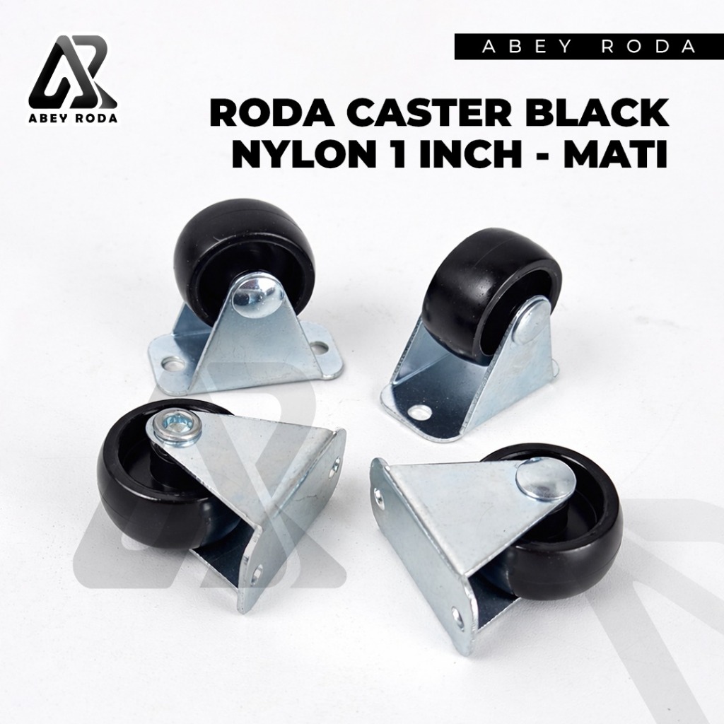 Roda Black Caster Nylon 1 Inch Mati