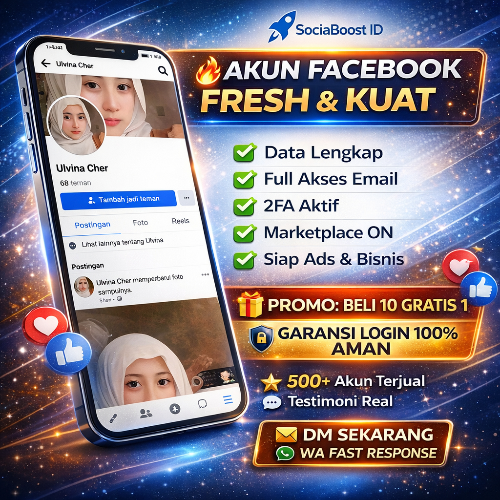 Akun FACEBOOK Personal Fresh 2FA ON + Email Akses Siap Pakai