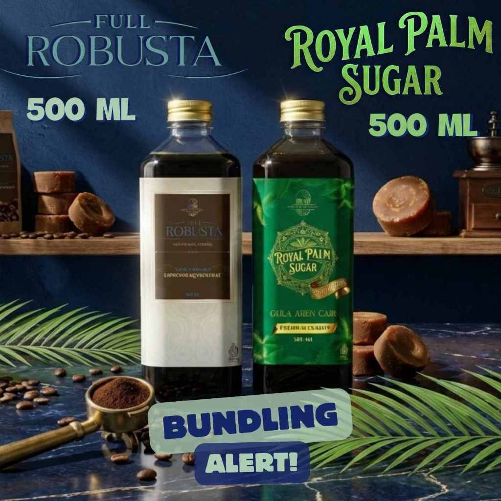 BUNDLING FULL ROBUSTA ESPRESSO CONCENTRATED & ROYAL PLAM SUGAR 500 ML | Espresso Cair 500 ml ROBUSTA