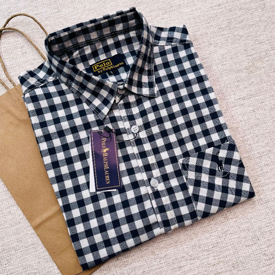 Kemeja POLO Pria 3D Bordir Arrival | Kemeja Pria Kotak Kotak Lengan Pndek Casual Full Catton