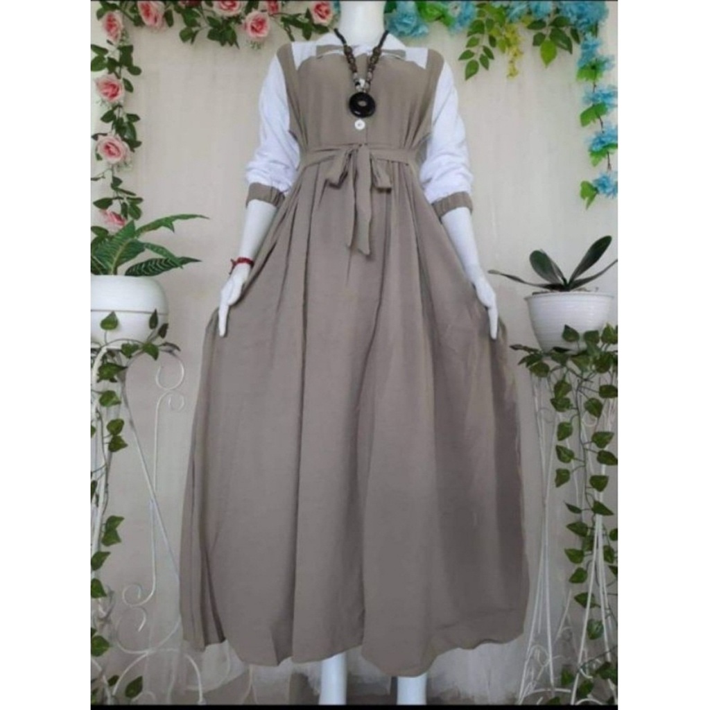Gamis Muslim Wanita kombinasi warna/gamis remaja/gamis ABG terbaru/Aisyah drees korean stylis/gamis 