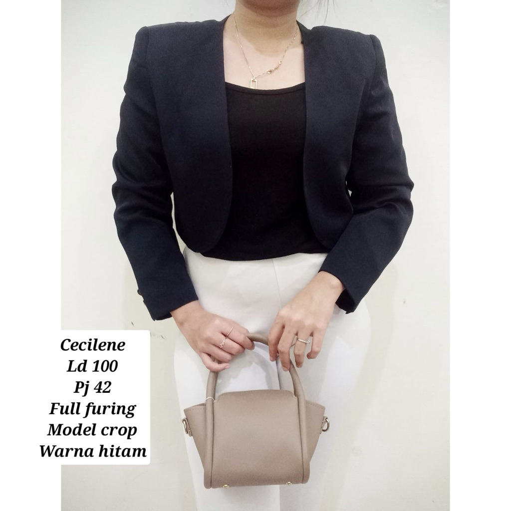 blazer crop top premium/ outer pendek