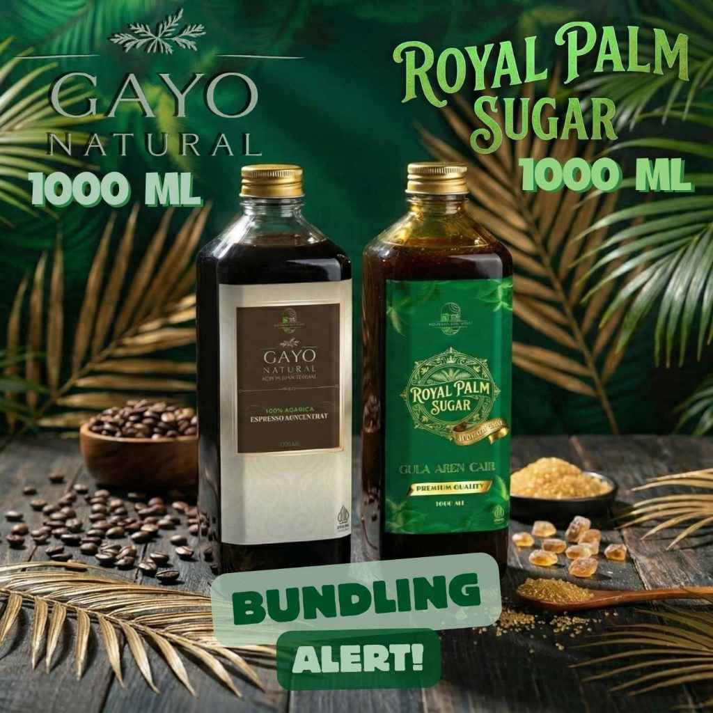 BUNDLING GAYO NATURAL ESPRESSO CONCENTRATED & ROYAL PLAM SUGAR 1000 ML | Espresso Cair 1000 ml ARABI