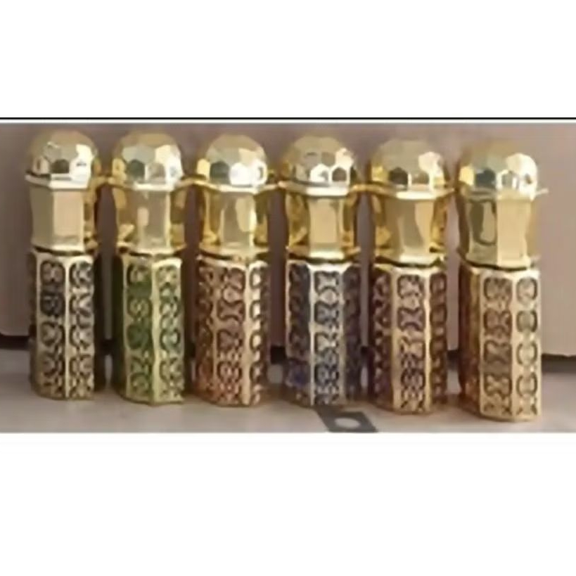 botol tola kubah batik gold warna 3ml 6ml 12ml  stik kaca mewah
