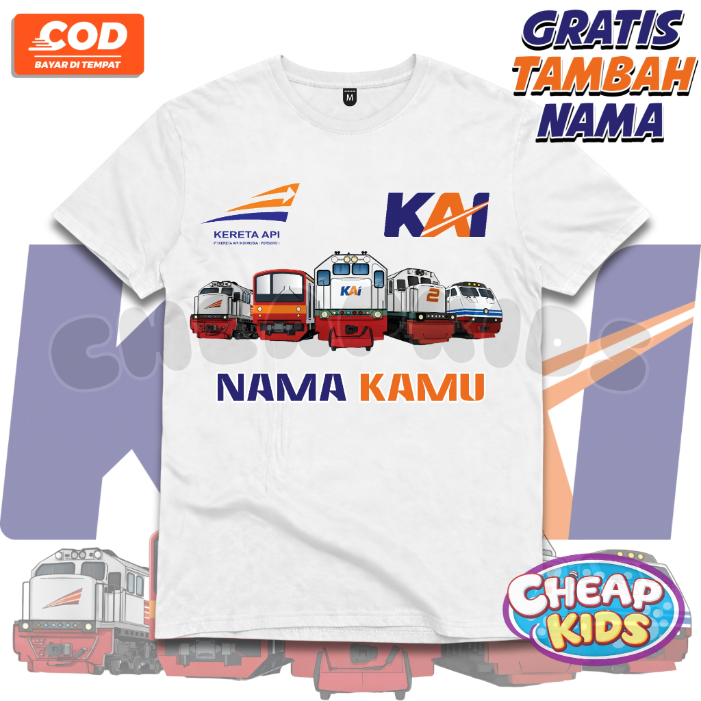 Kaos Anak Kereta Api KAI / Baju Anak Lokomotif KAI Kereta Api | Kaos Anak Railfans KAI