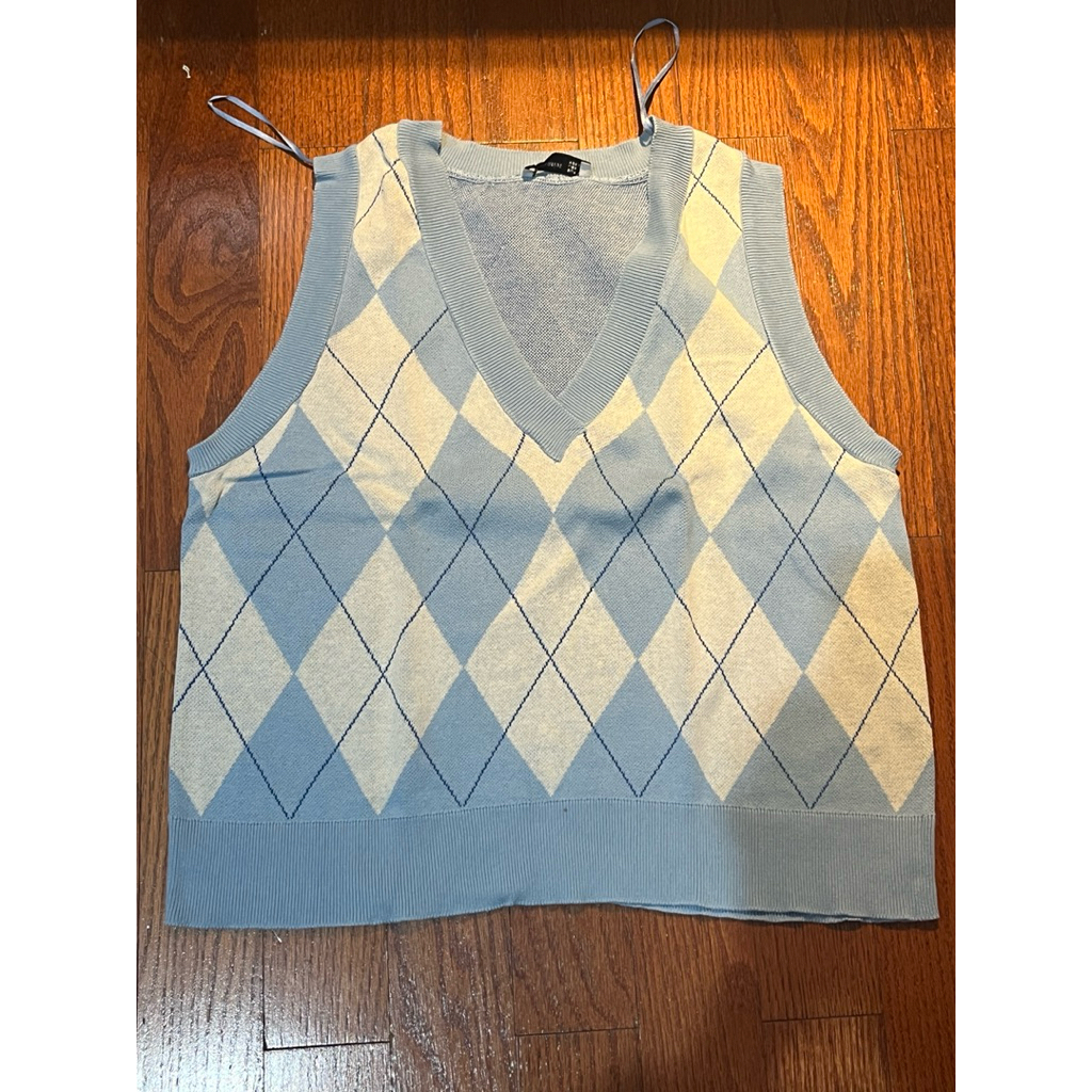 [PRELOVED] STRADIVARIUS Argyle Vest Sky Blue