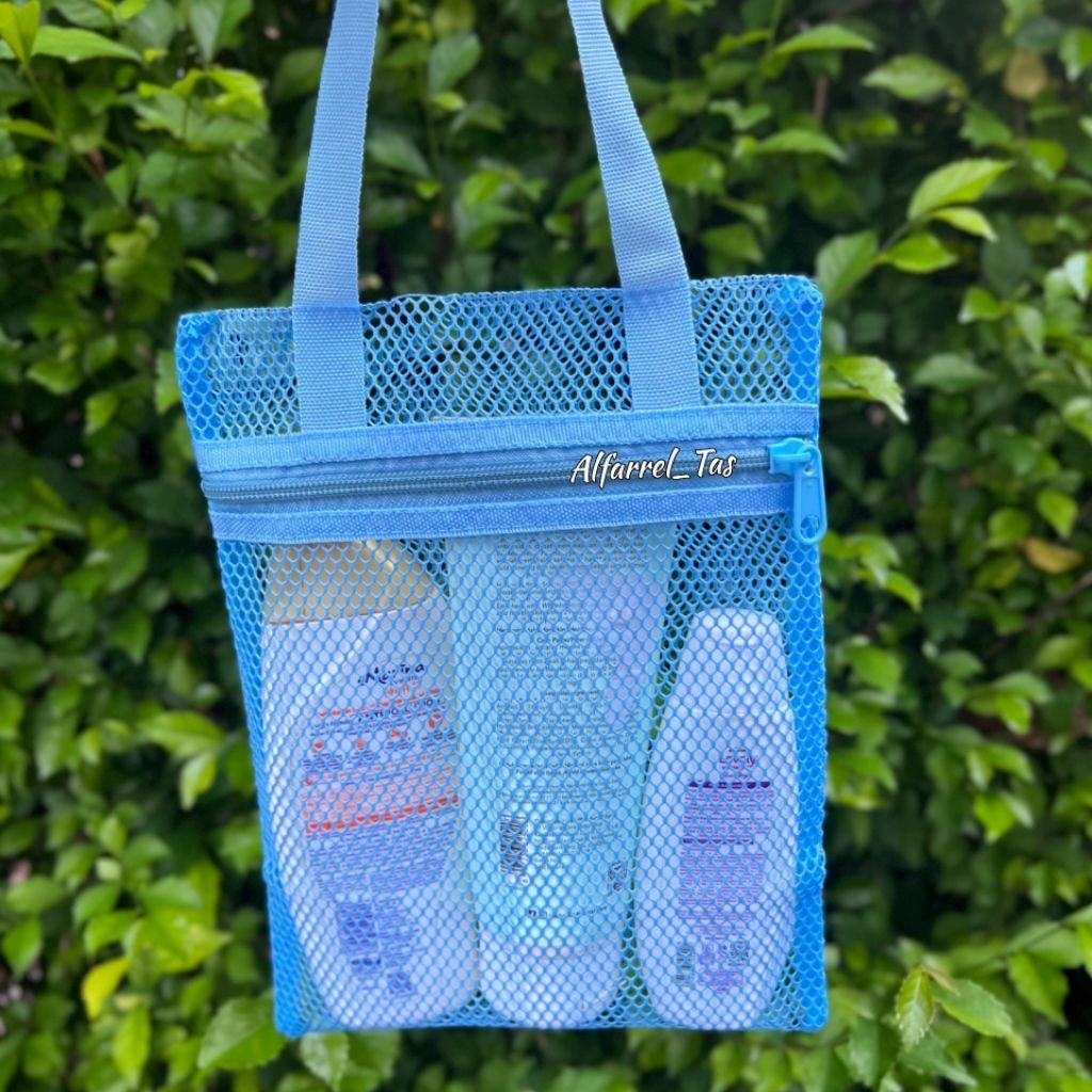 PROMO TERBARU TOTEBAG MINI SERBAGUNA TEMPAT ALAT MANDI BEDAK BAYI SABUN TAS JARING KOSMETIK