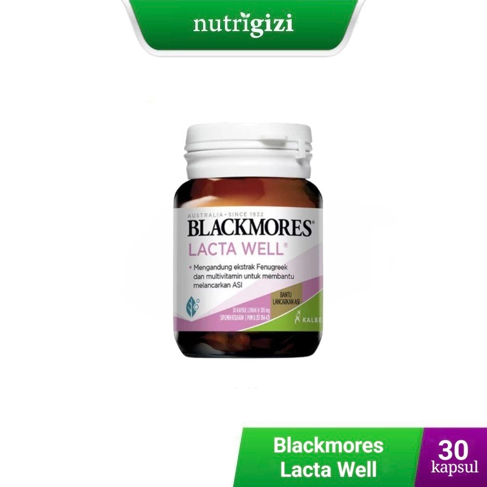 Nutrigizi | Blackmores Lacta Well isi 30 Kapsul Lunak ASI Booster Suplemen Ibu Menyusui Fenugrek Asl