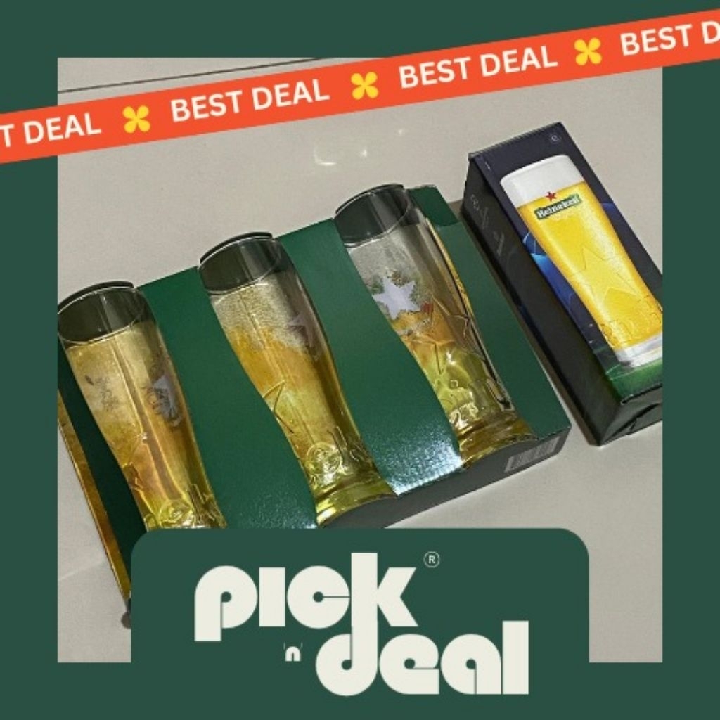 3 Gelas Heineken Original + 1 Special Edition UEFA Champions League