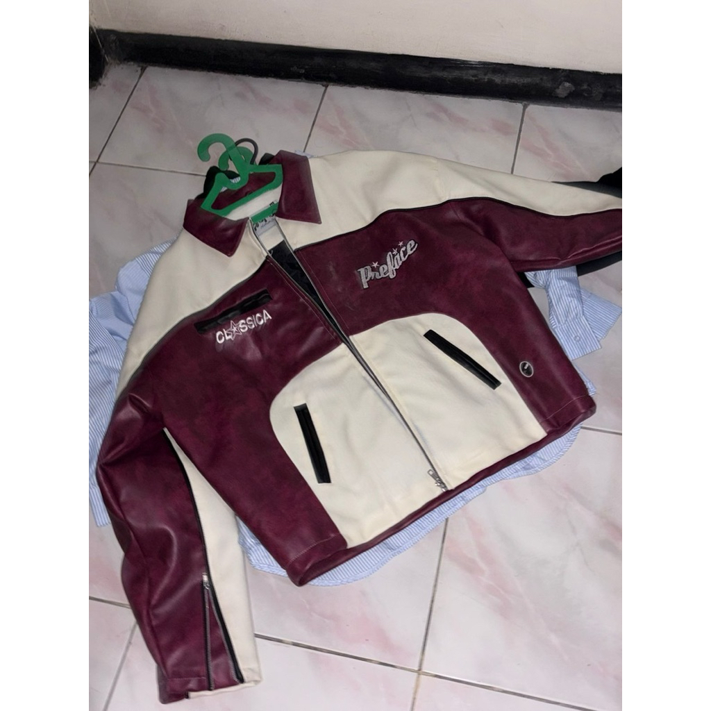 LEATHER JACKET PREFACE CLASSICA BLACK & RED