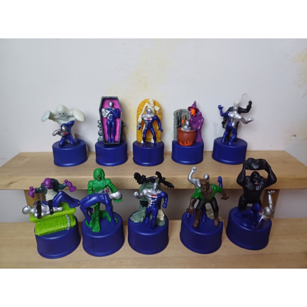 Pepsi Bottle Cap Monsters Meet Pepsi Man Set of 10
