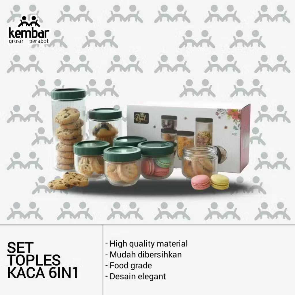 ( BISA COD ) Toples Set Bahan Kaca 6in1 / Toples Korean Style /  Marine Bowl Toples Serbaguna / Topl