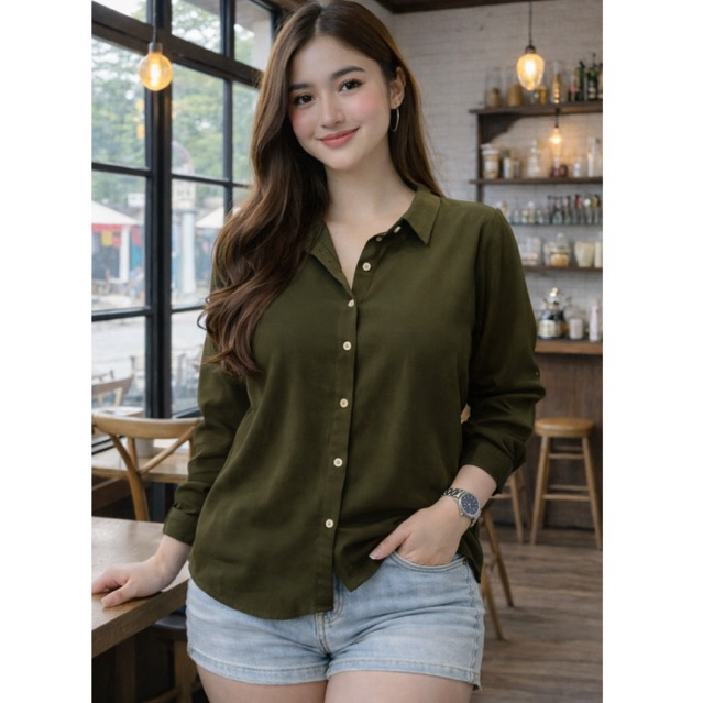 Kemeja wanita / Atasan wanita / kemeja crinkle wanita / atasan crinkle premium wanita / Kemeja polos