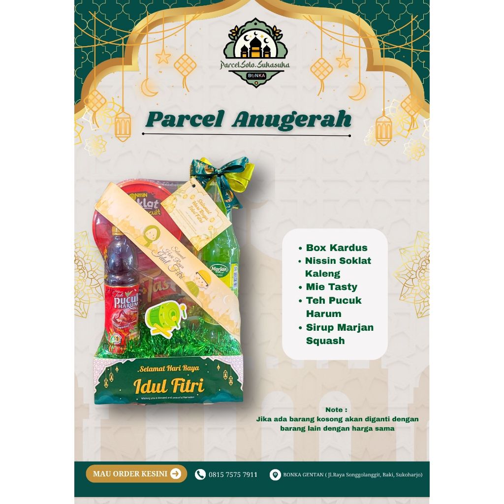 Parcel Anugerah | Parel Sembako Idul Fitri | Parcel Lebaran Premium | Pengiriman Instan Solo Raya