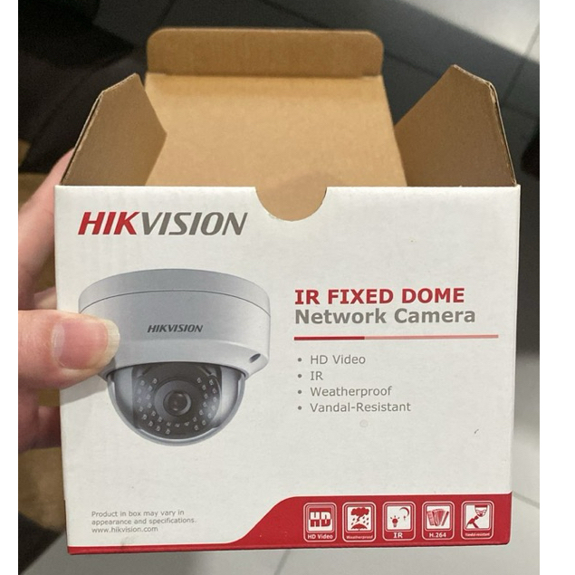 kardus box bekas cctv merk hikvision, kosongan, kardus saja