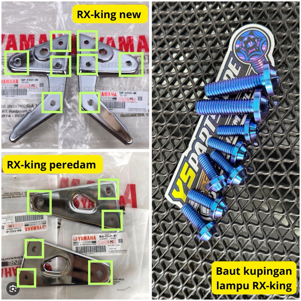 baut Titanium Kupingan lampu RX-King new RX-King peredam
